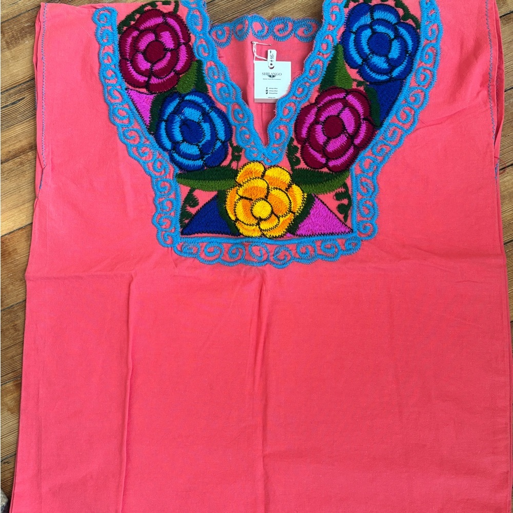 Embroidered Pink Floral Women's Top